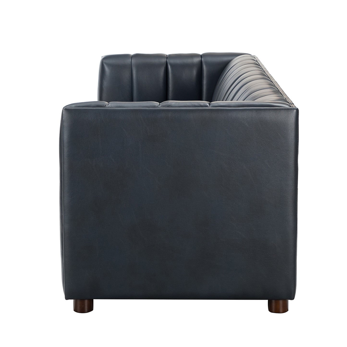 83" Genuine Leather Sofa-NAVY