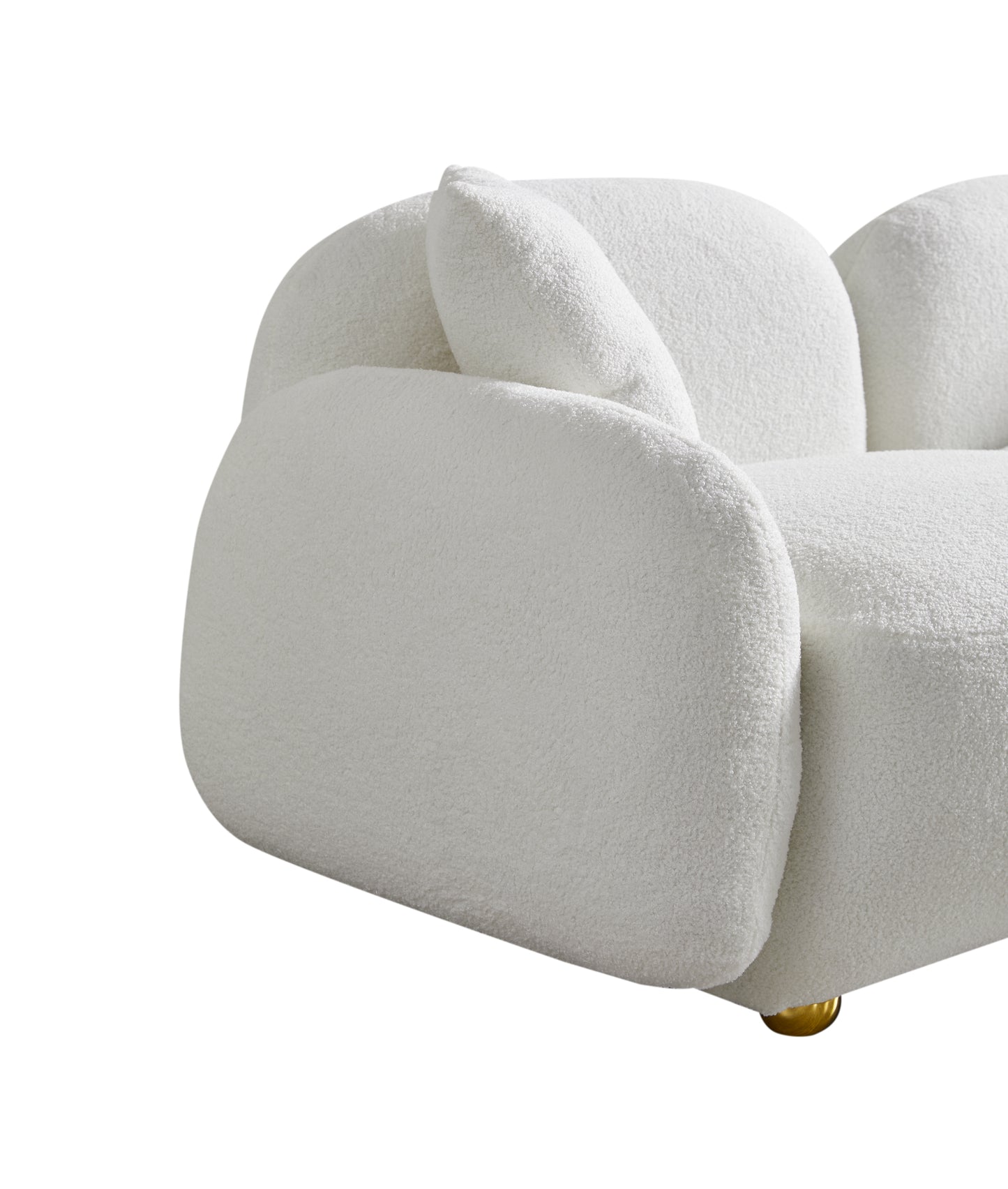 77.95" Cozy Teddy Fabric Sofa