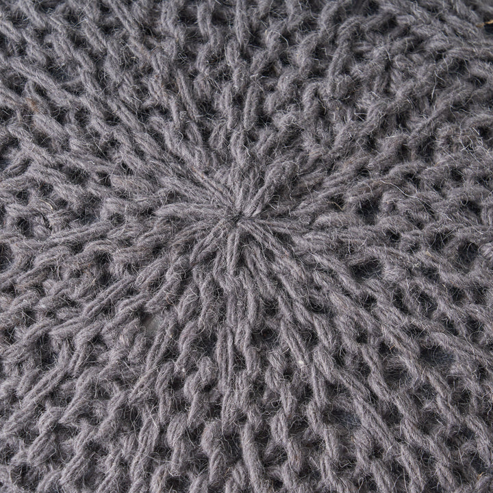 KNITTED WOOL 20 X 20 ROUND POUF