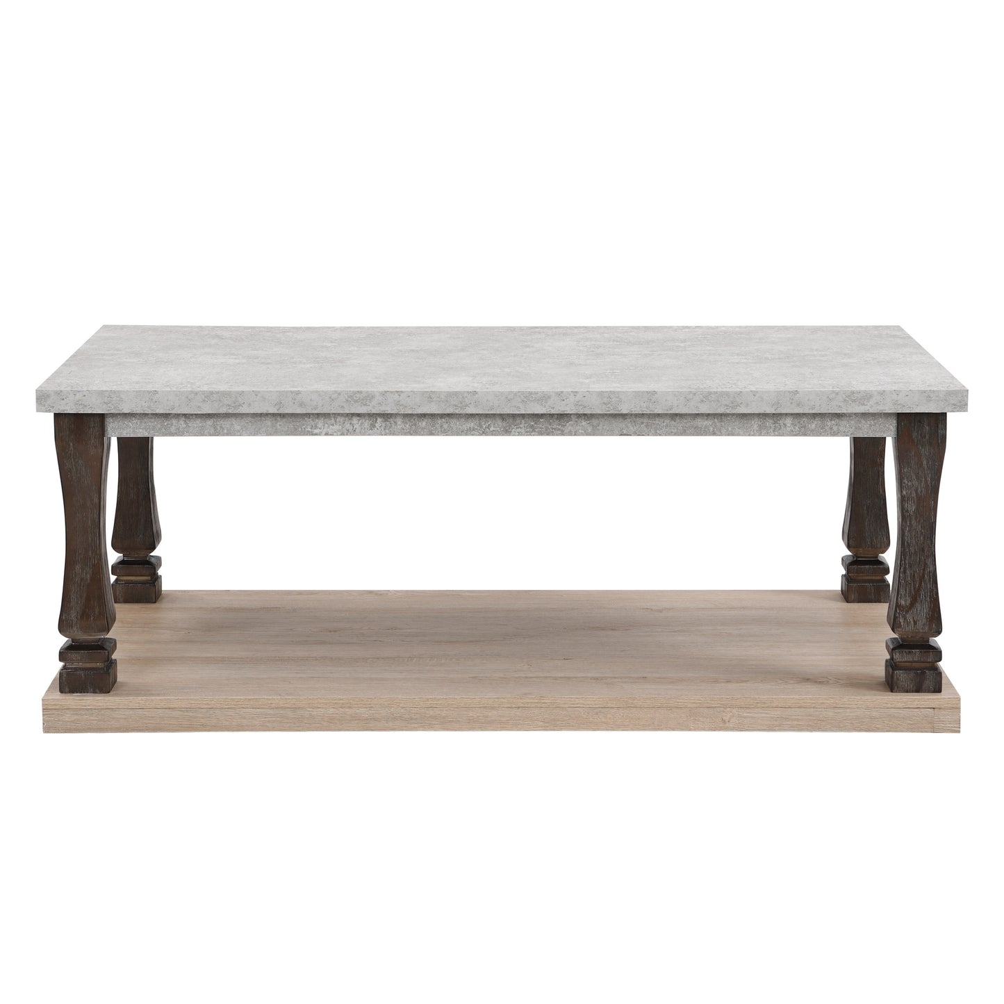 Coffee Table for Living Room, Wood Coffee Table, Grey Tabletop