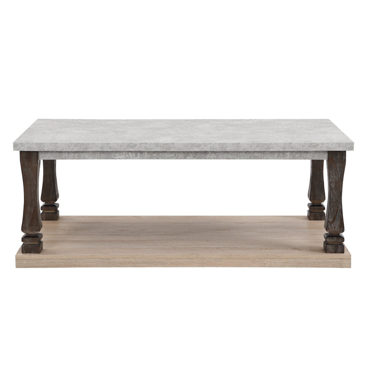 Coffee Table for Living Room, Wood Coffee Table, Grey Tabletop