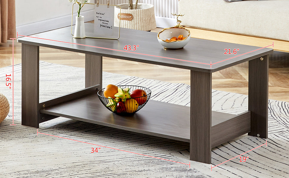 A gray textured coffee table,tea table.43.3"*21.6"*16.5"