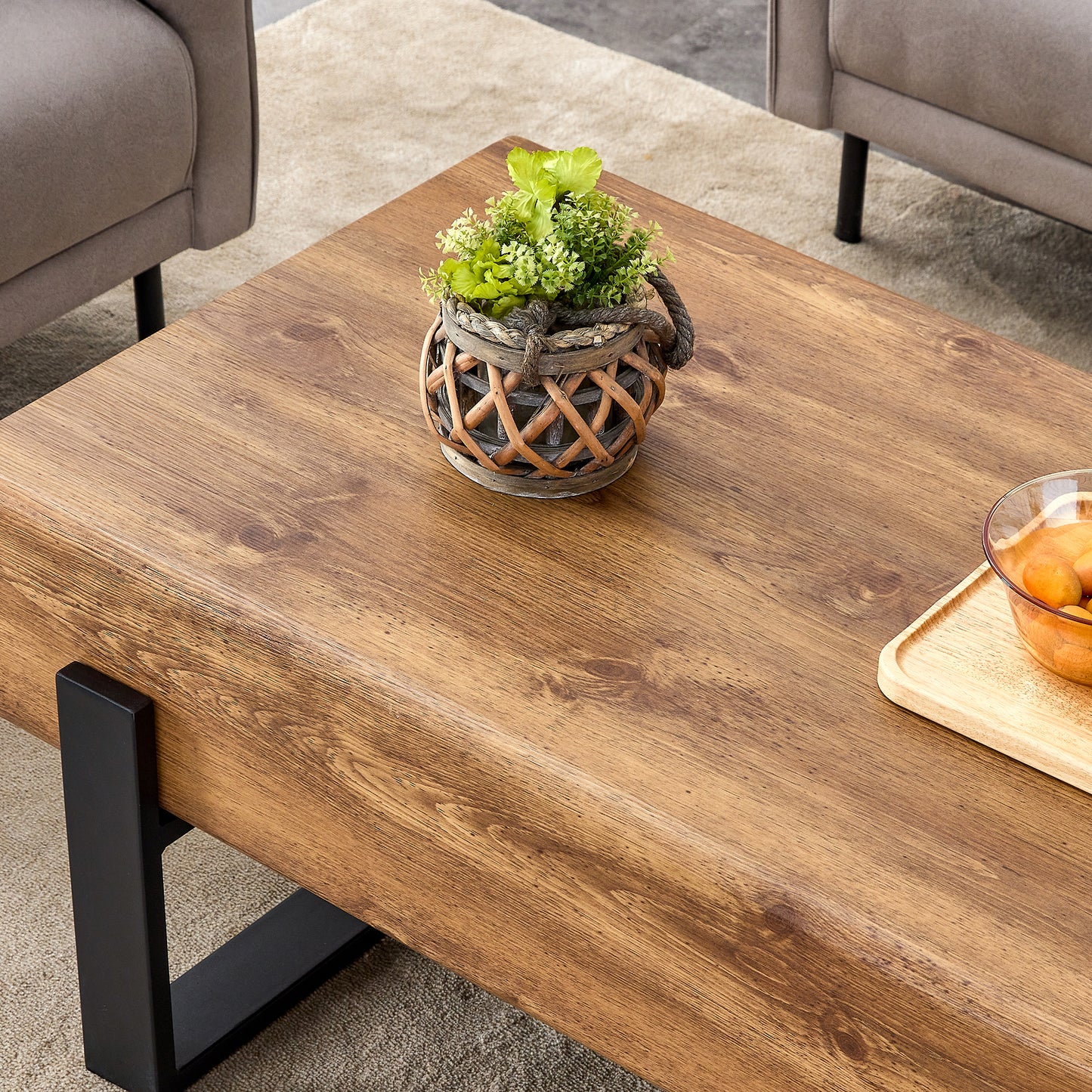 A coffee table made of American vintage MDF material.