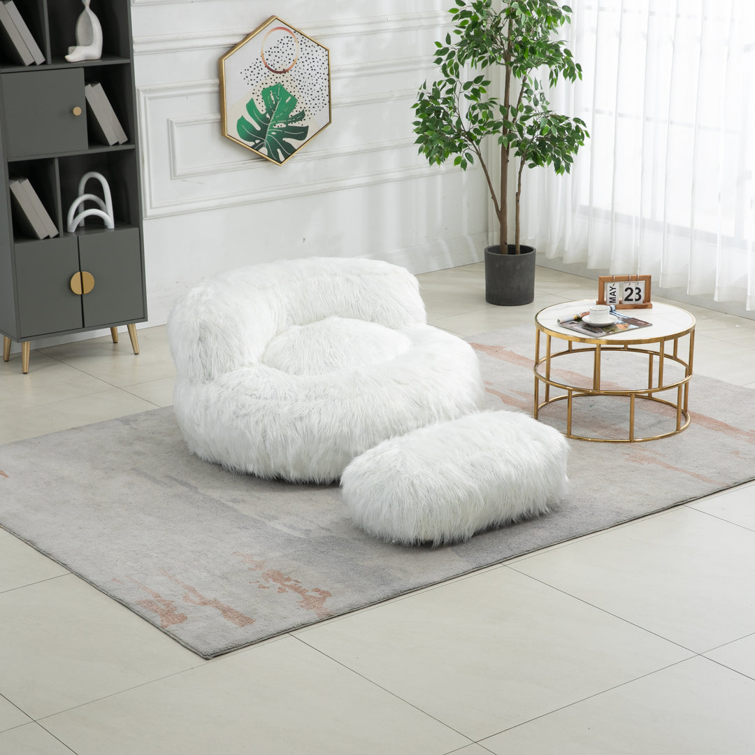 Bean Bag Chair, Floor Sofa with Handle,Accent Sofa Chair with Ottoman