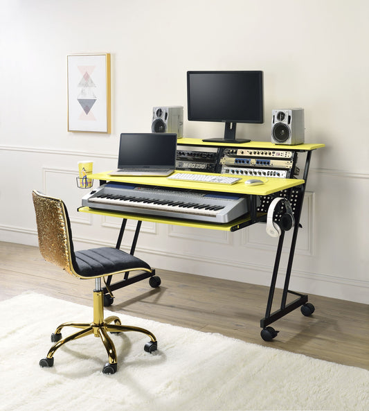 Suitor Computer Desk, Yellow & Black