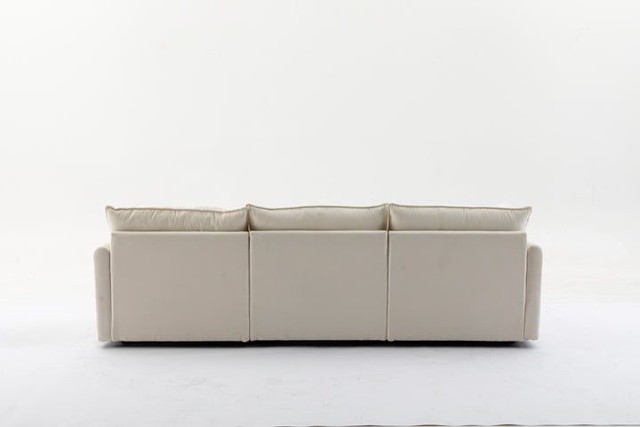 Modular Sectional Sofa, 100.39" x 34.65" 3-Seater Sofa with Ottoman, Modern L-Shaped Sofa for Living Room Bedroom Apartment