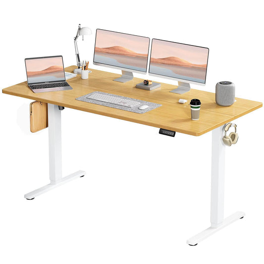 Electric Height Adjustable Standing Desk,Yellow,63'' x 24"