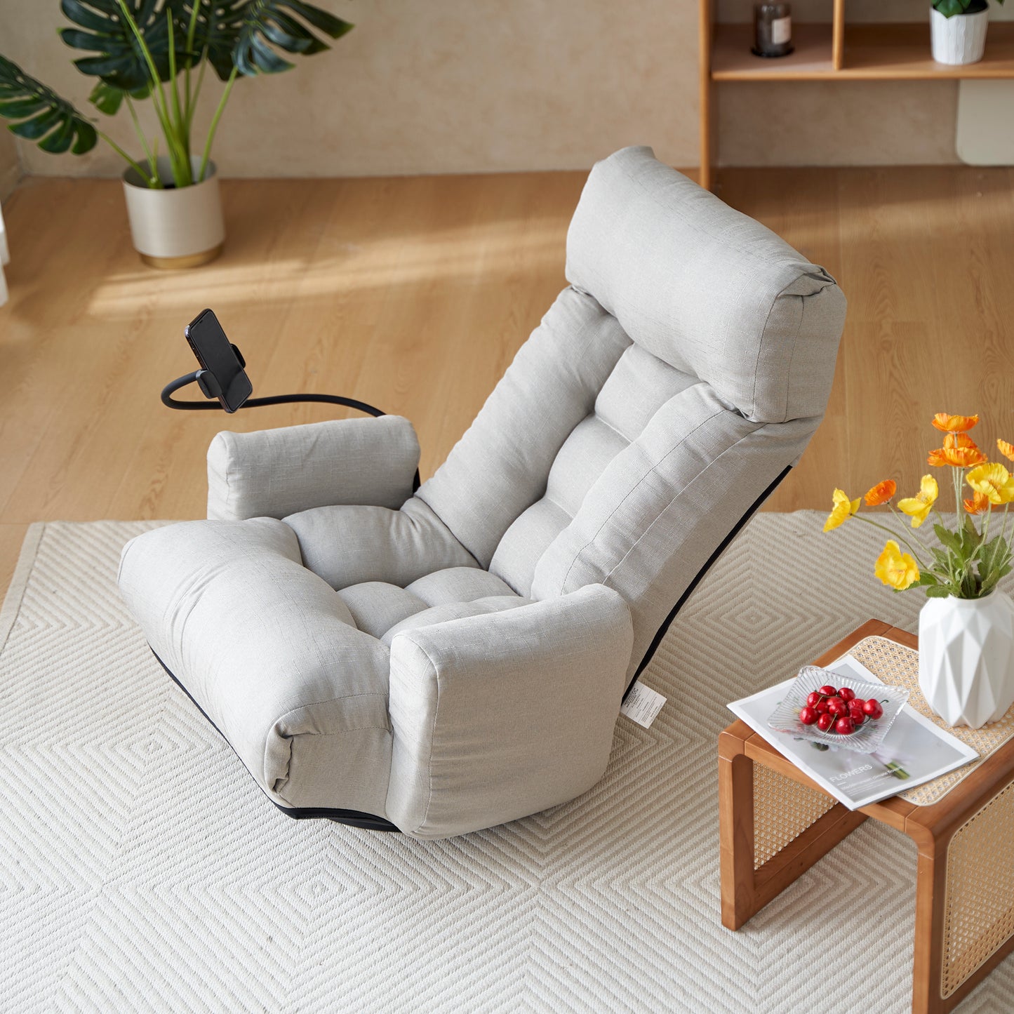 Adjustable head and waist, 360 degree rotatable sofa chair