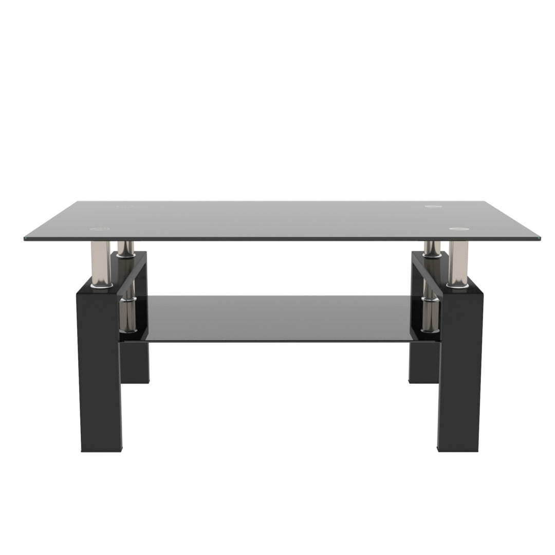 Black Glass Coffee Table, Clear Coffee Table