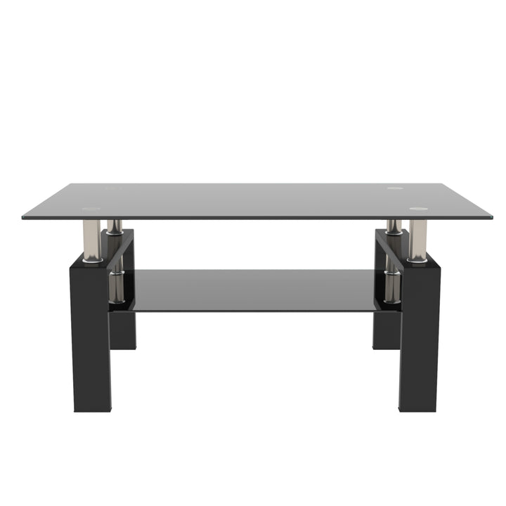 Black Glass Coffee Table, Clear Coffee Table