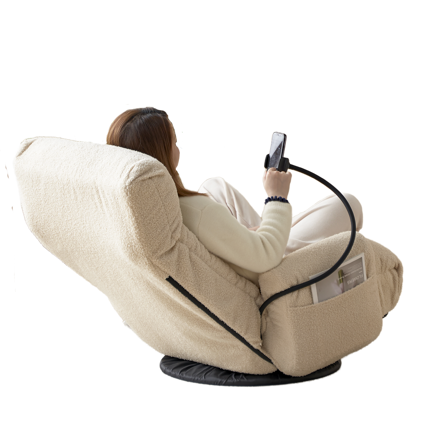 Adjustable head and waist, 360 degree rotatable sofa chair