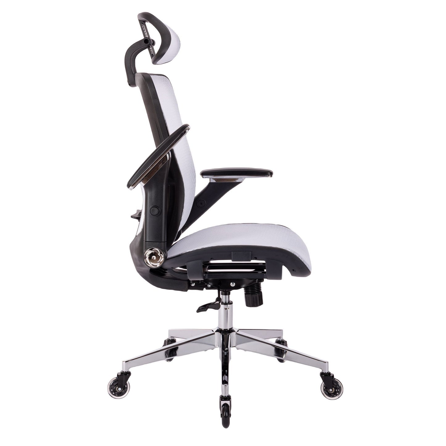 WHITE Ergonomic Mesh Office Chair, High Back - Adjustable Headrest with Flip-Up Arms