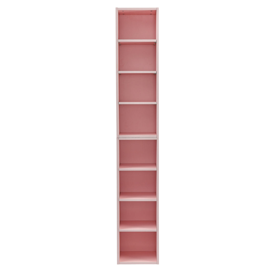 8-Tier Media Tower Rack, CD DVD Slim Storage Cabinet with Adjustable Shelves