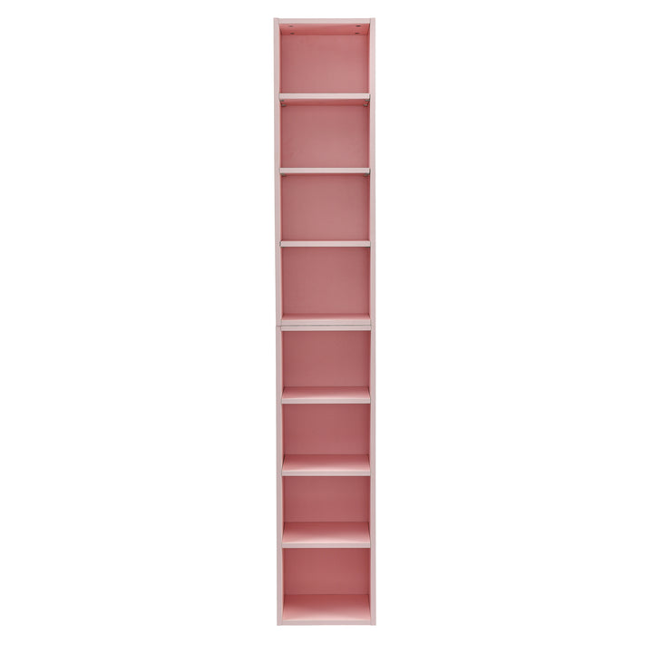 8-Tier Media Tower Rack, CD DVD Slim Storage Cabinet with Adjustable Shelves