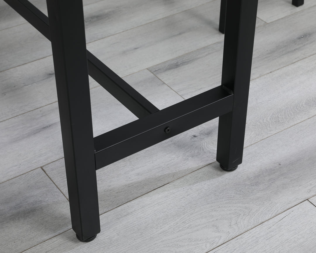 Black Table Top Bar Table with 2 Bar Chairs, Kitchen Counter with Bar Chairs,Breakfast Bar Table Sets, for Home,Kitchen, Office