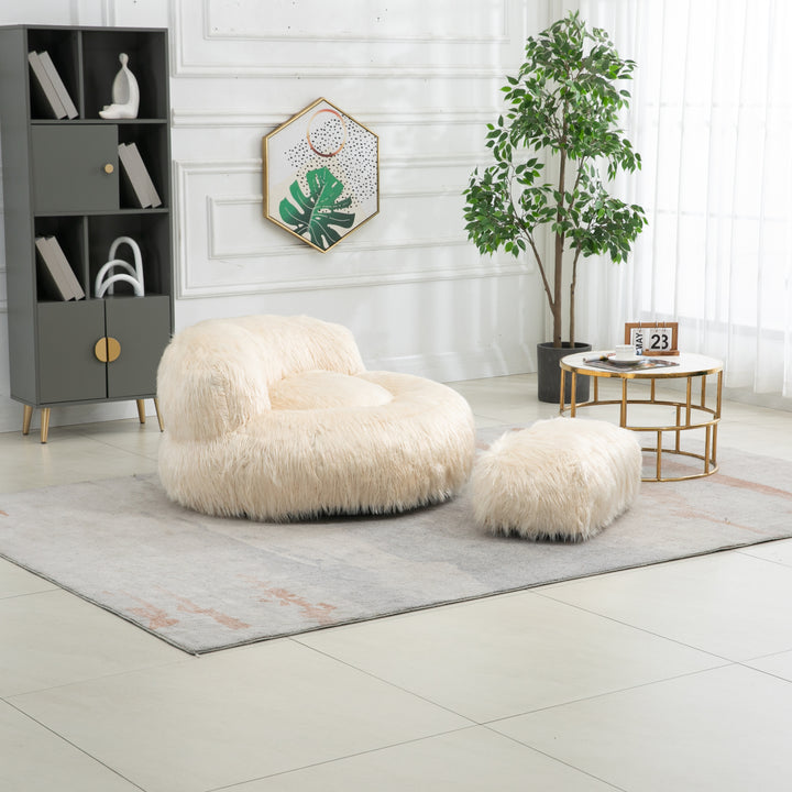 Bean Bag Chair, Floor Sofa with Handle,Accent Sofa Chair with Ottoma