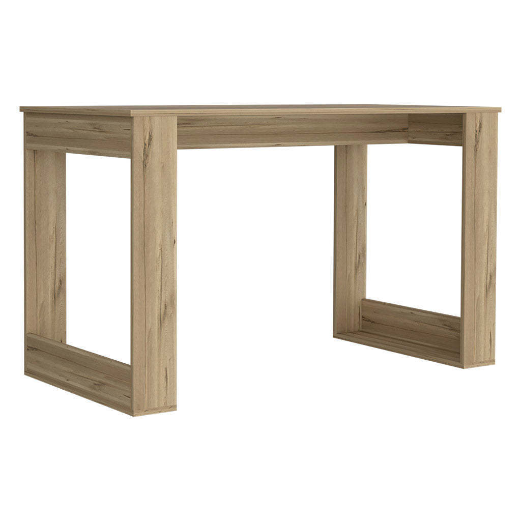 Writing Desk with Ample Workstation and Sturdy Legs, Light Oak