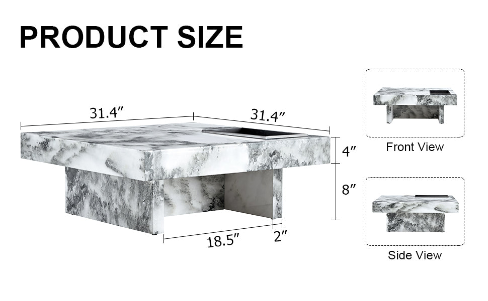 A modern coffee table, made of MDF material. 31.4"* 31.4"* 12 "