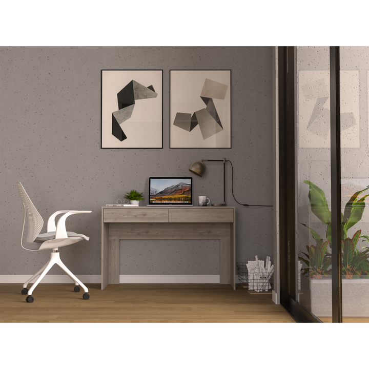 2 Drawer Writing Computer Desk, Light Gray