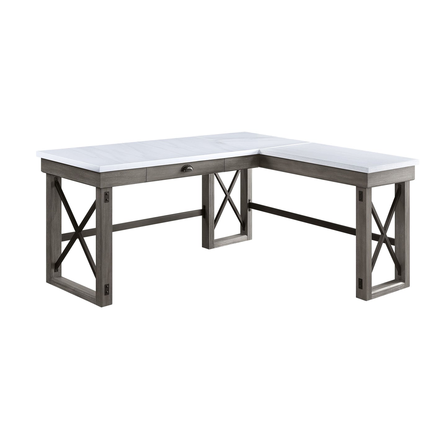 Writing Desk w/Lift Top in Marble Top & Weathered Gray Finish