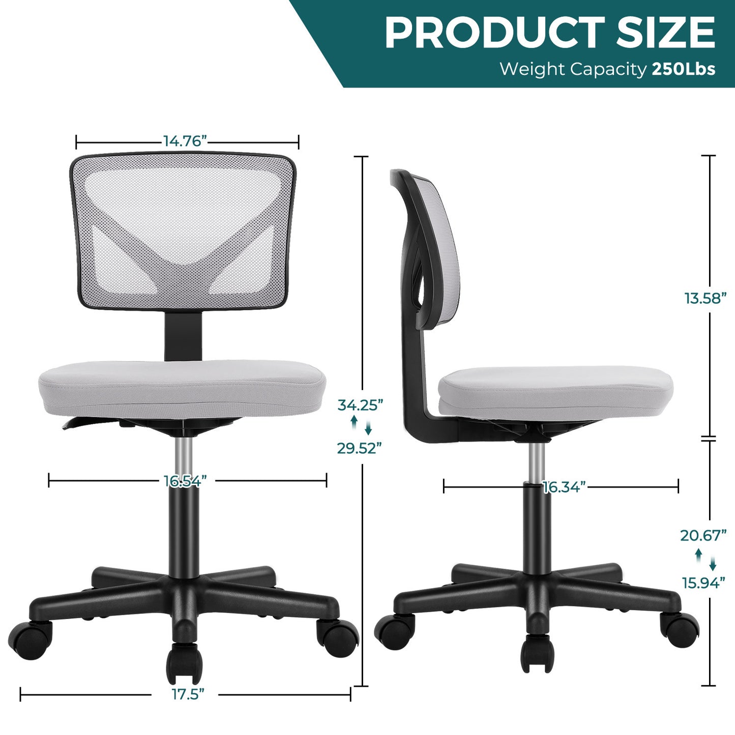 Desk Chair Small Home Office Chair with Lumbar Support