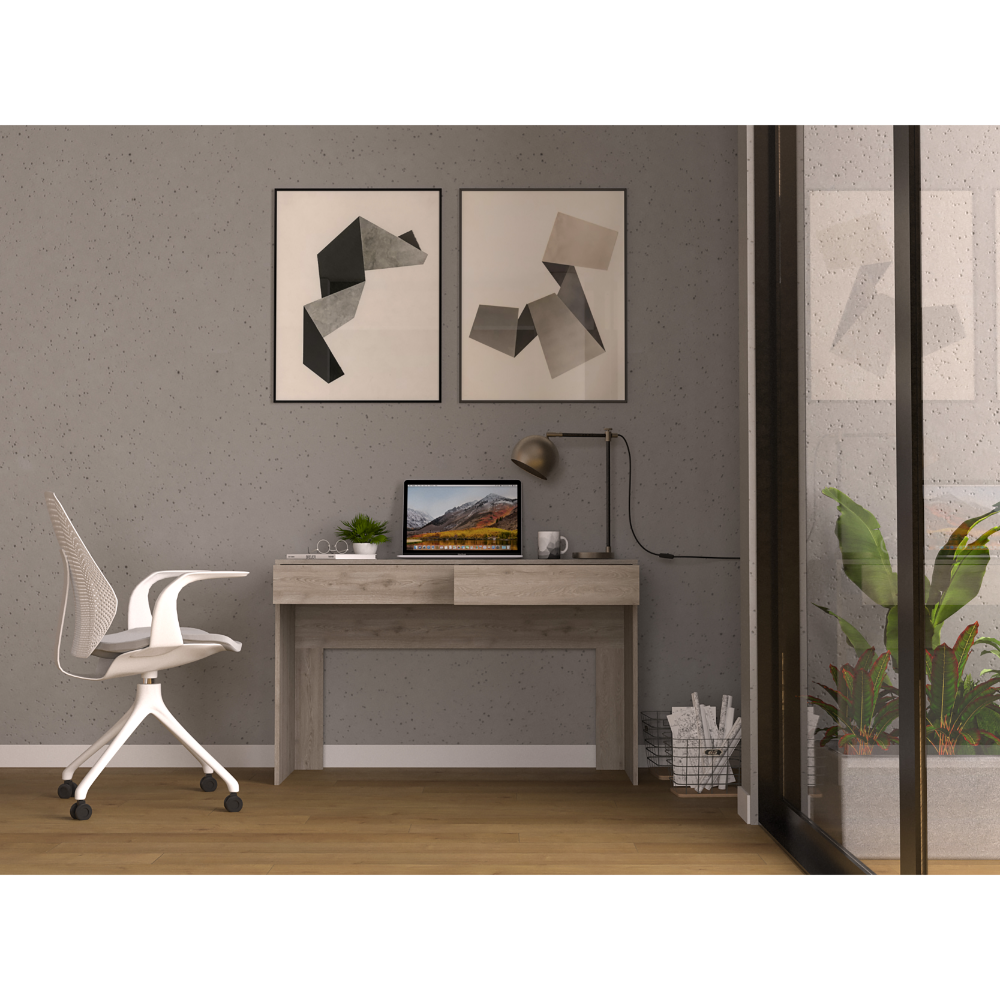 2 Drawer Writing Computer Desk, Light Gray