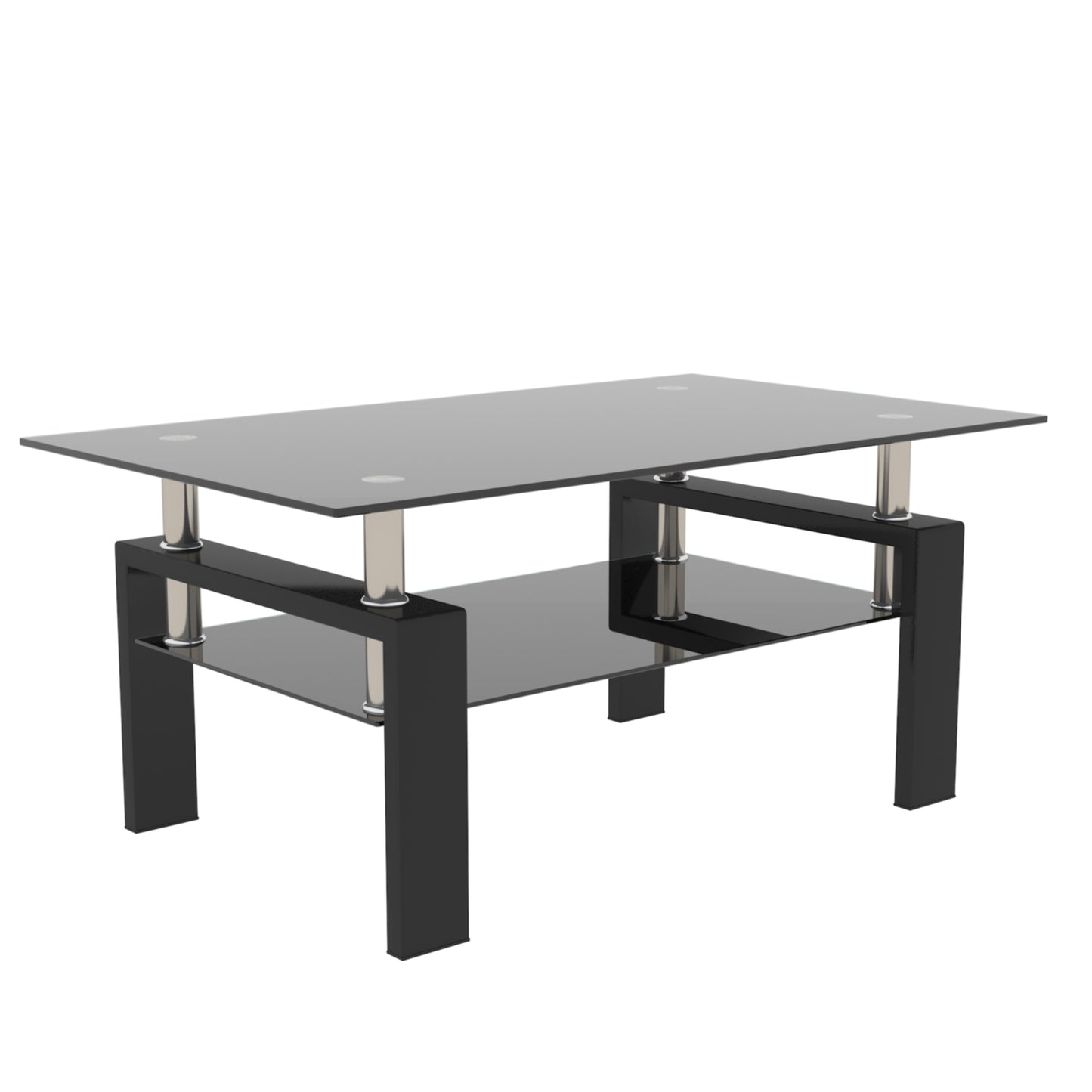 Black Glass Coffee Table, Clear Coffee Table