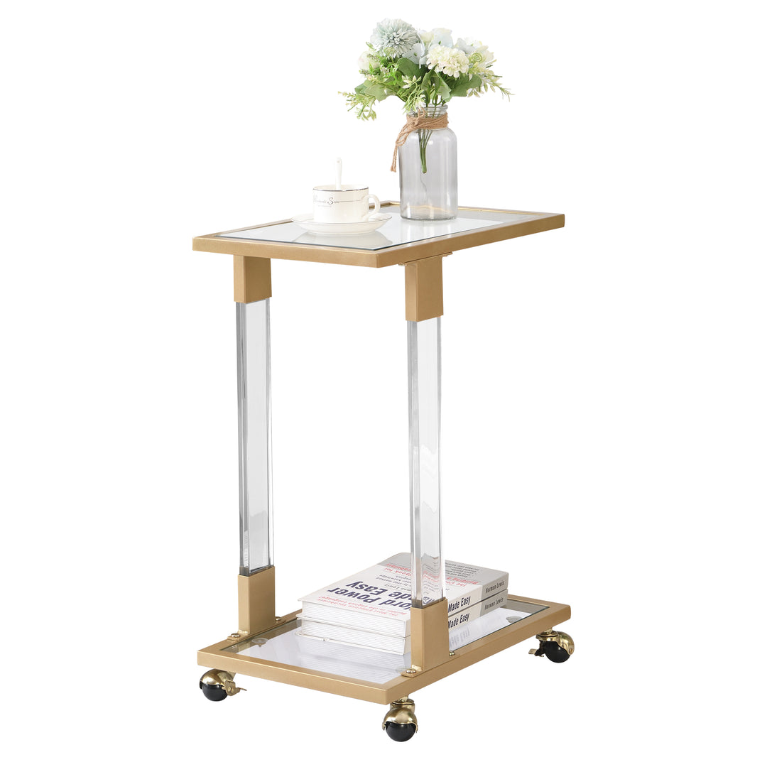 Golden Side Table, Acrylic Sofa Table