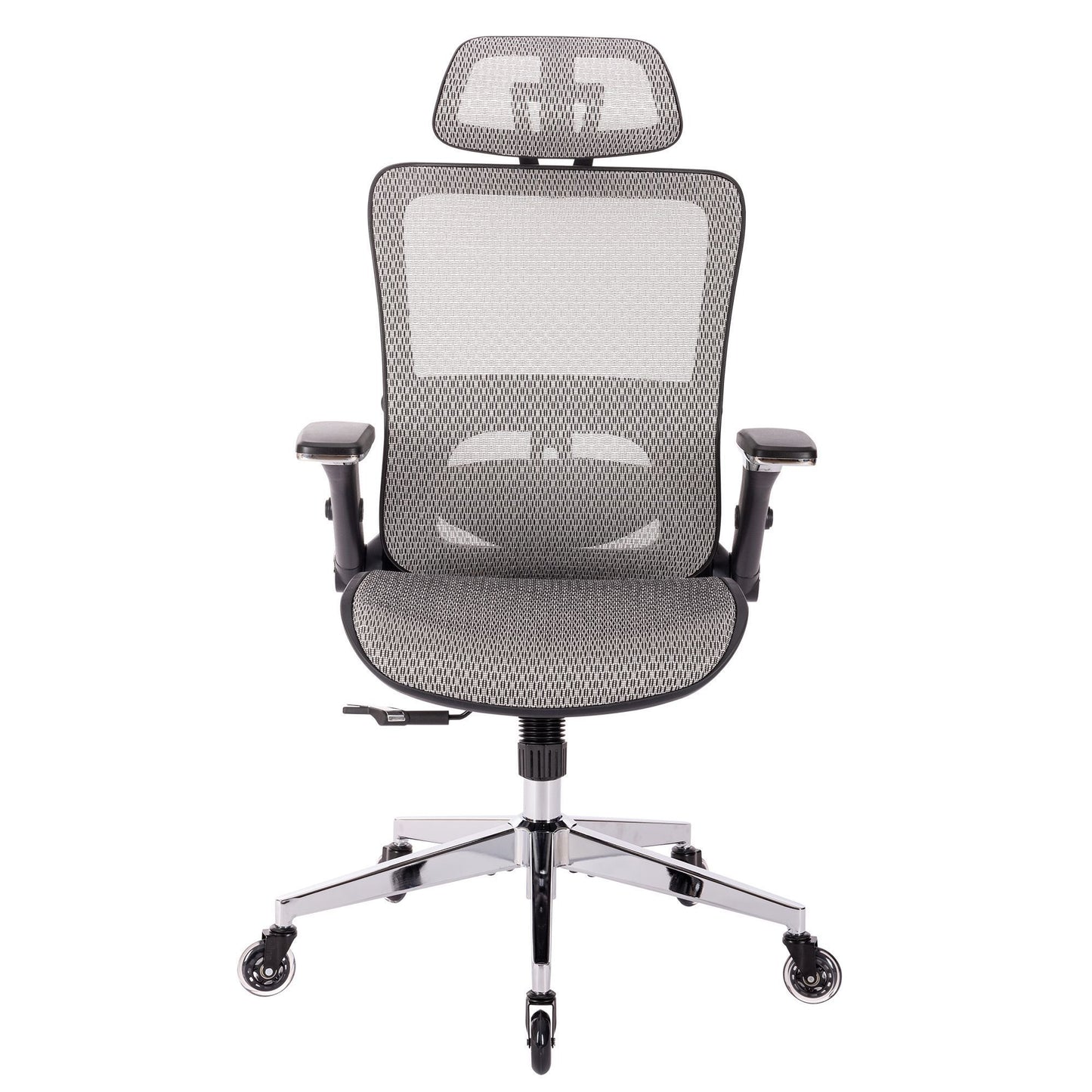 GREY Ergonomic Mesh Office Chair, High Back - Adjustable Headrest with Flip-Up Arms