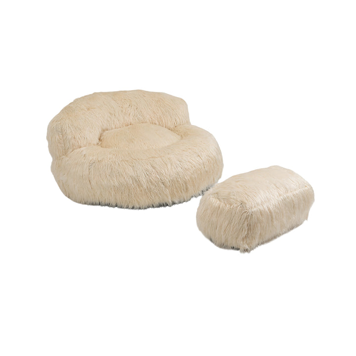 Bean Bag Chair, Floor Sofa with Handle,Accent Sofa Chair with Ottoma