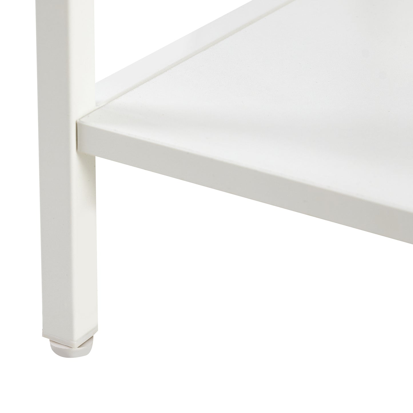 15.74" End table with  drawer, Modern nightstand, metal legs white(1 pc)