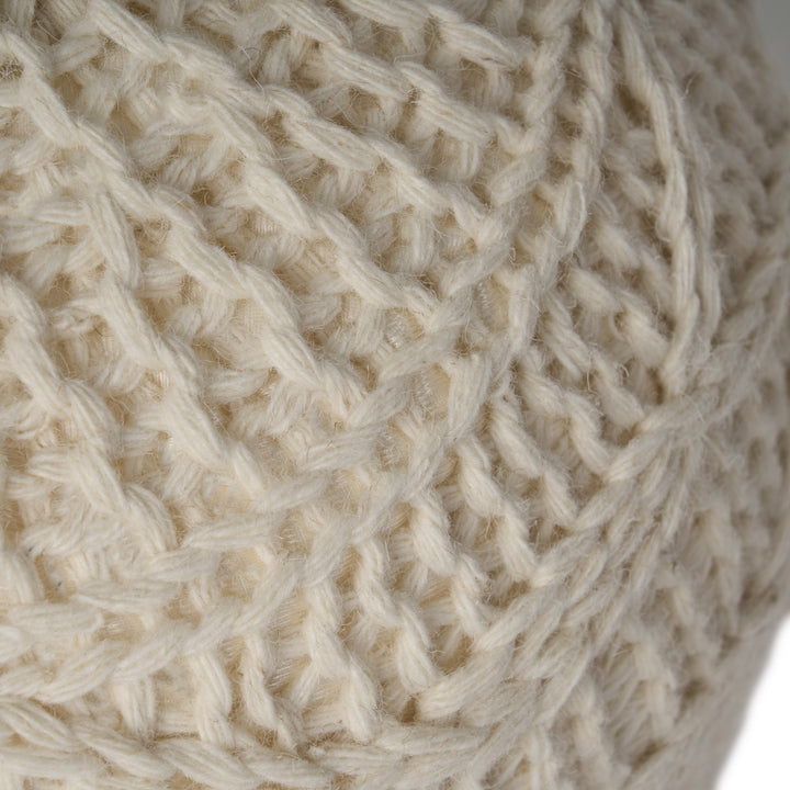 Knitted Wool 20 x 20 Round Pouf