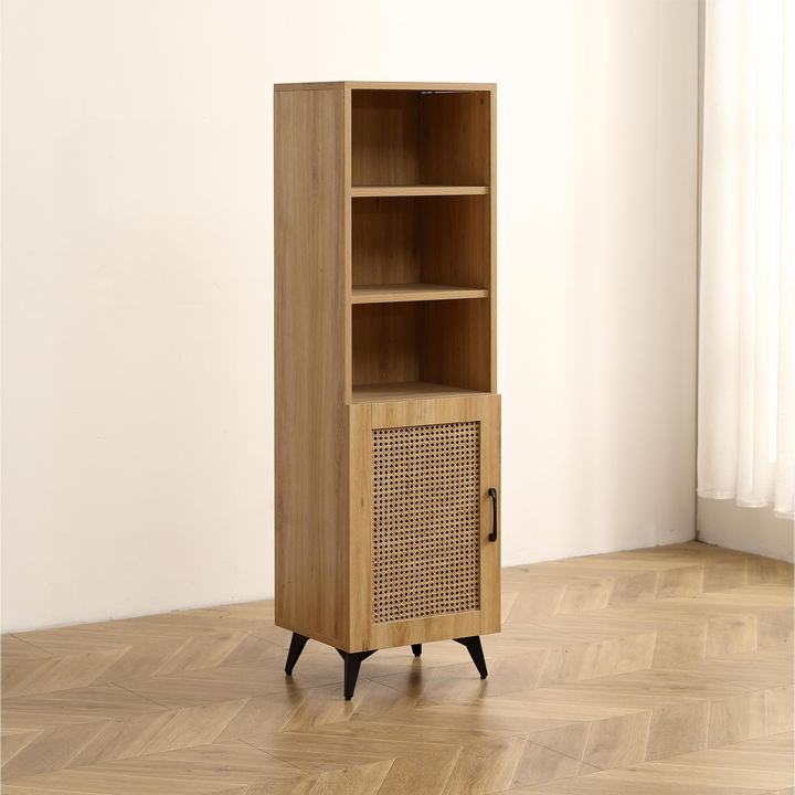 Side Cabinet - Large Storage Space for Living Room or Restaurant.56inch  burlywood.